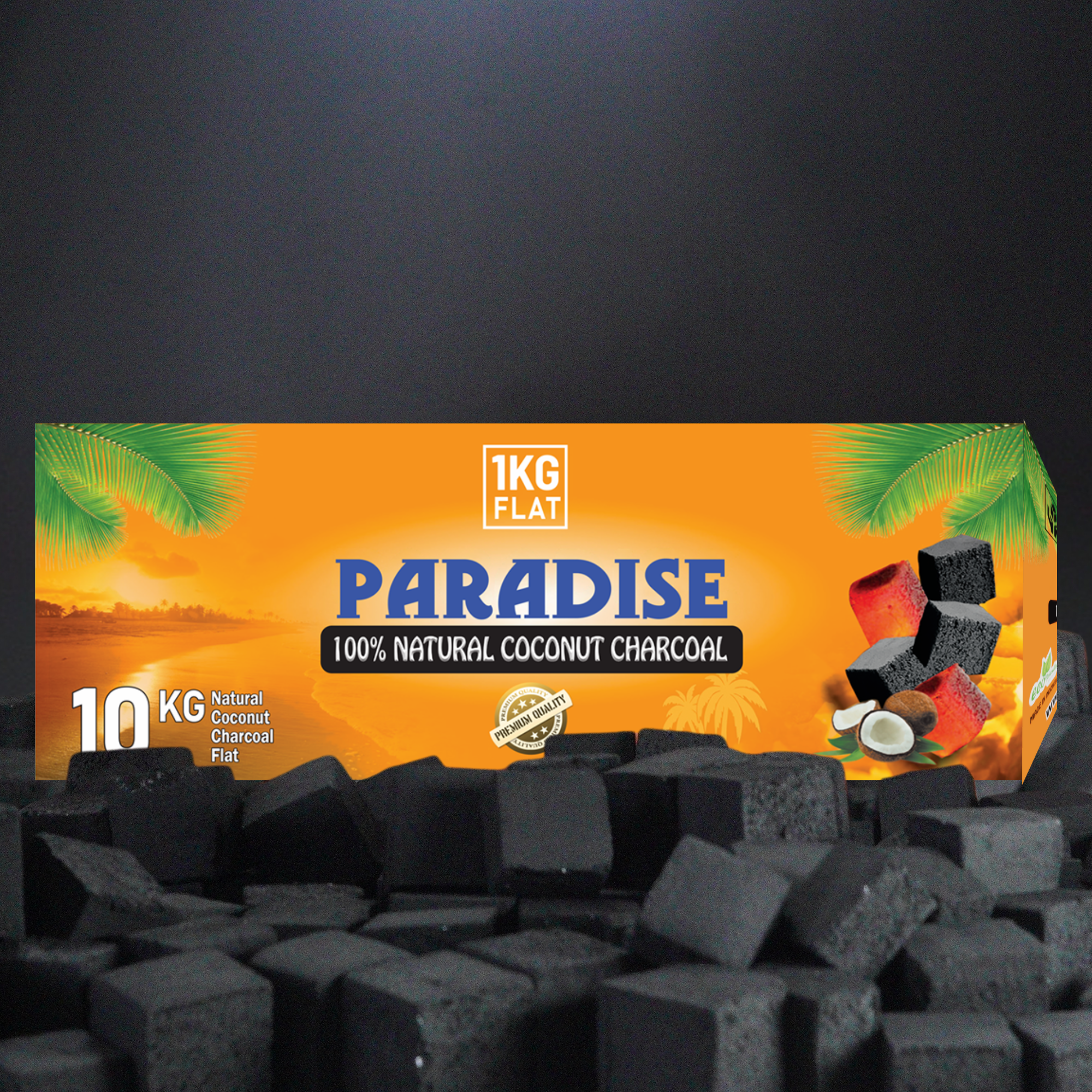 Paradise Coconut Coals FLATS | 10Kg Bulk Box