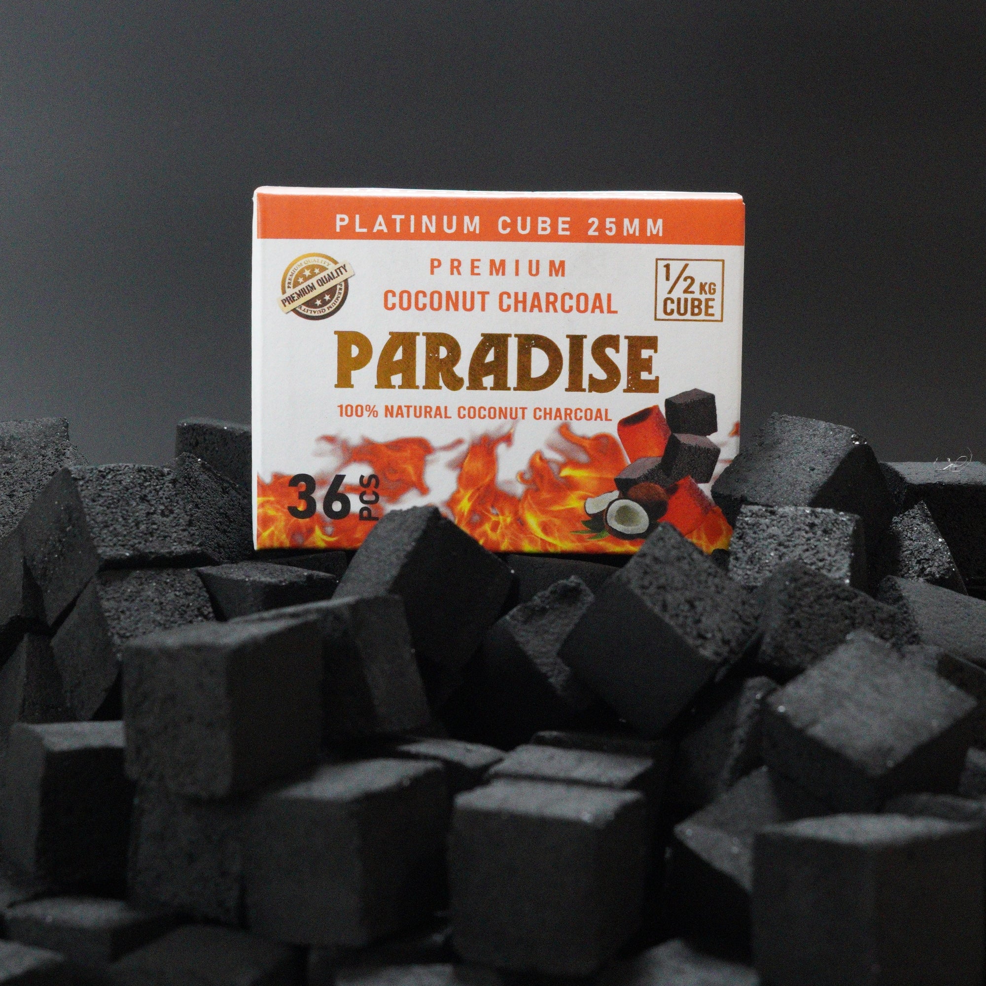 Paradise Coconut Hookah Coals CUBES – 100% Natural Charcoal Half