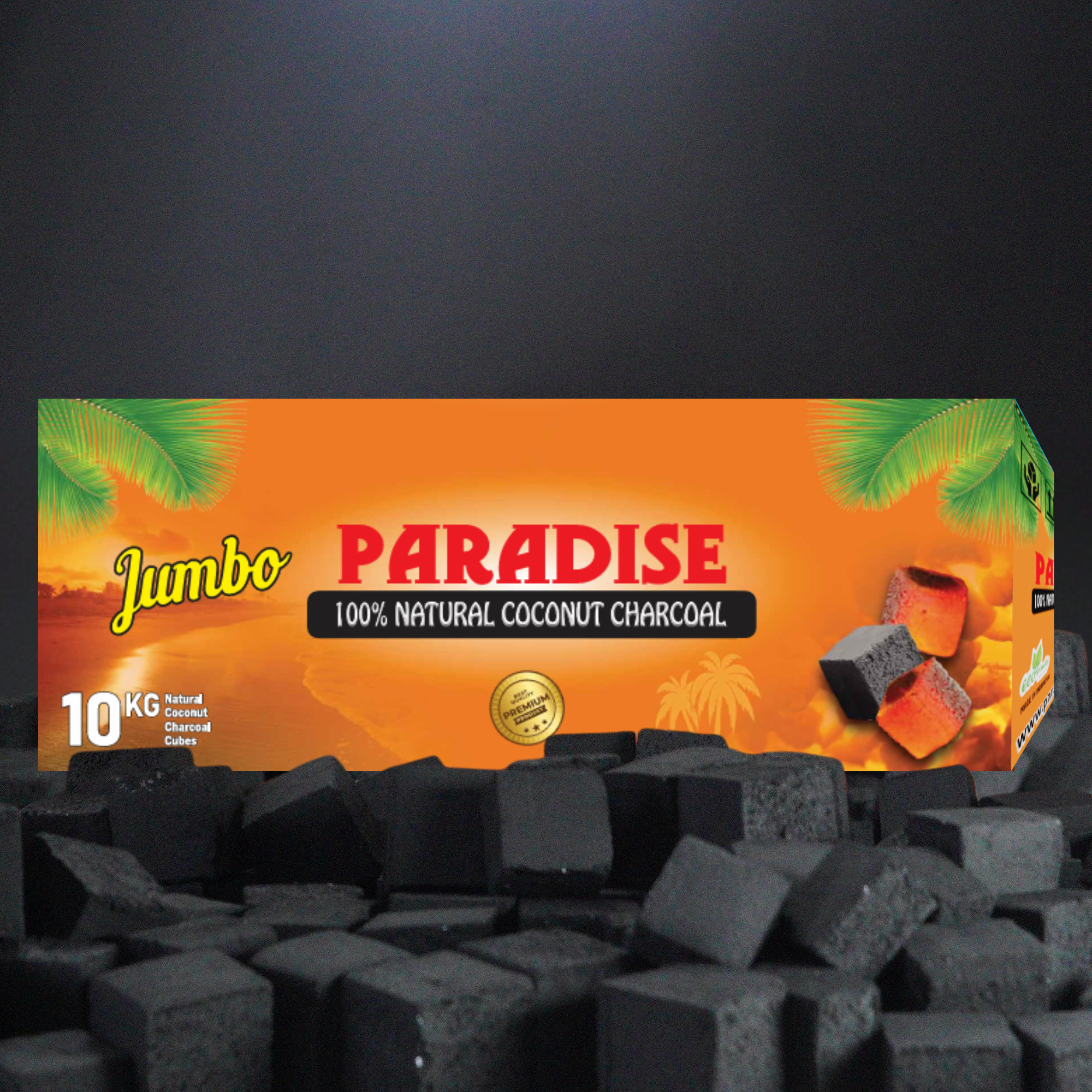 Paradise Coconut Coals JUMBO | 10Kg Bulk Box