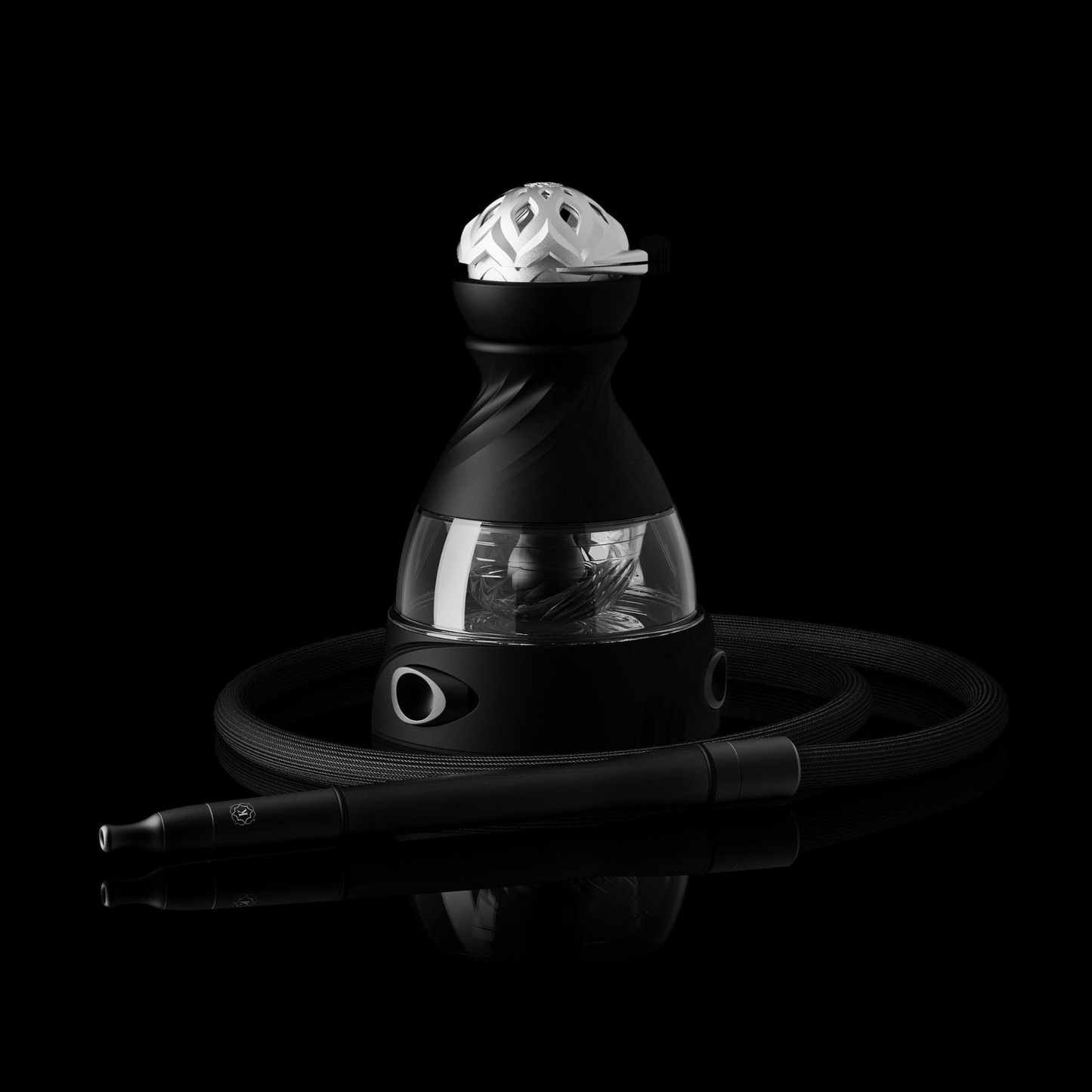 Kaloud Hookah |  Krysalis Calix Black: Complete Set with Lotus III