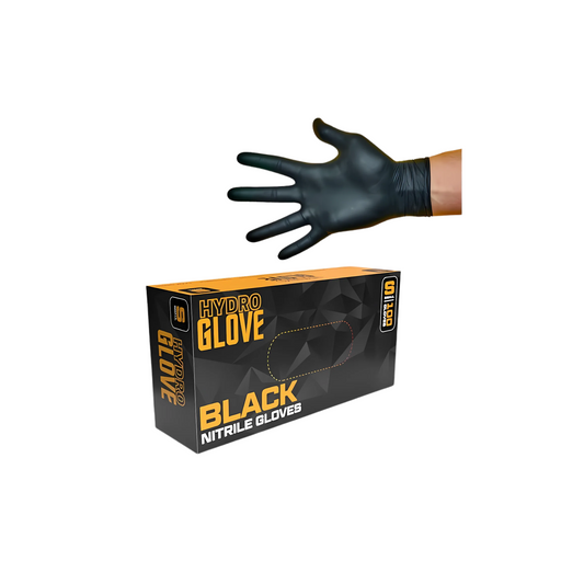 HydroGlove 6 MIL Black Nitrile Gloves | Box of 100 | Thick & Durable