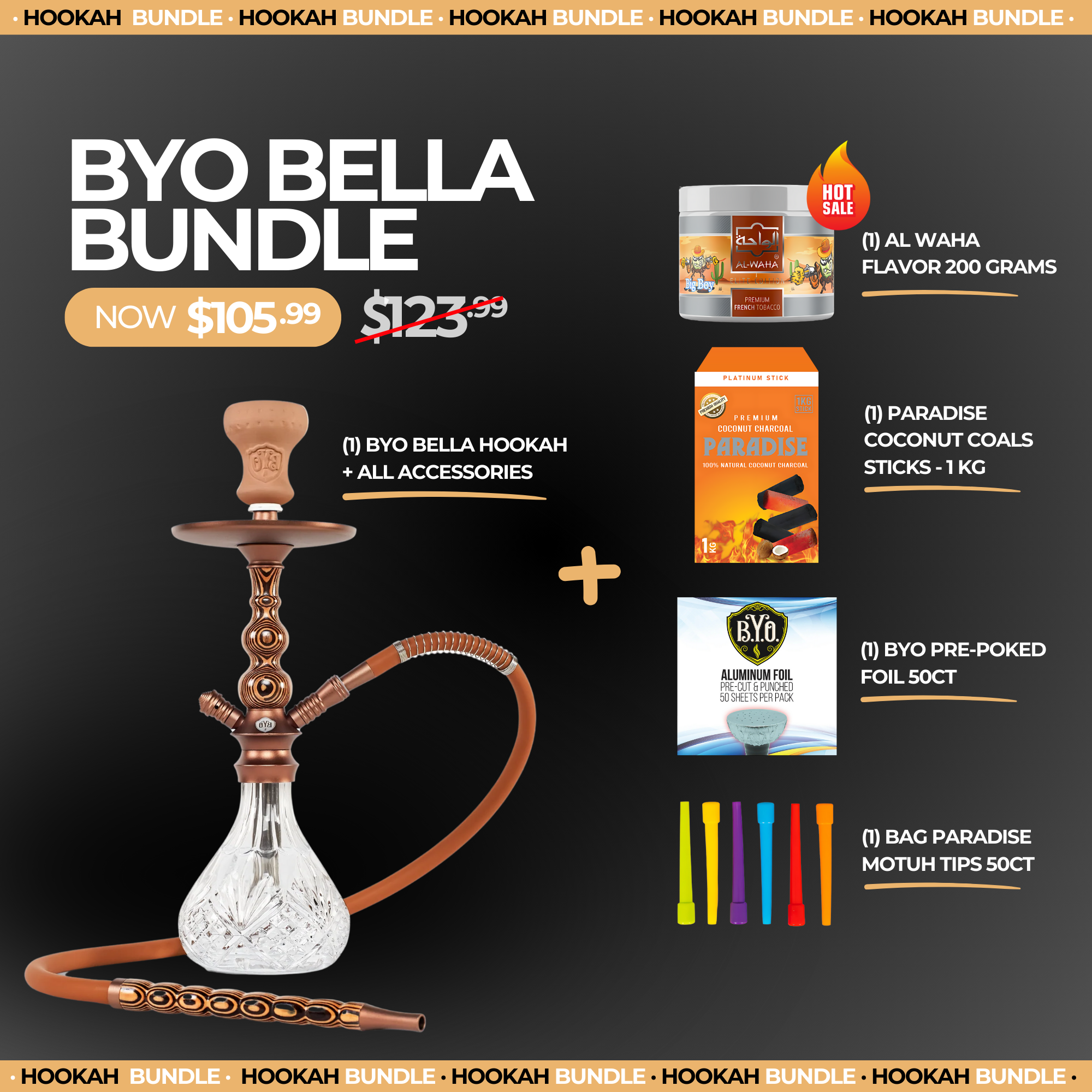 BYO Bella Hookah Bundle