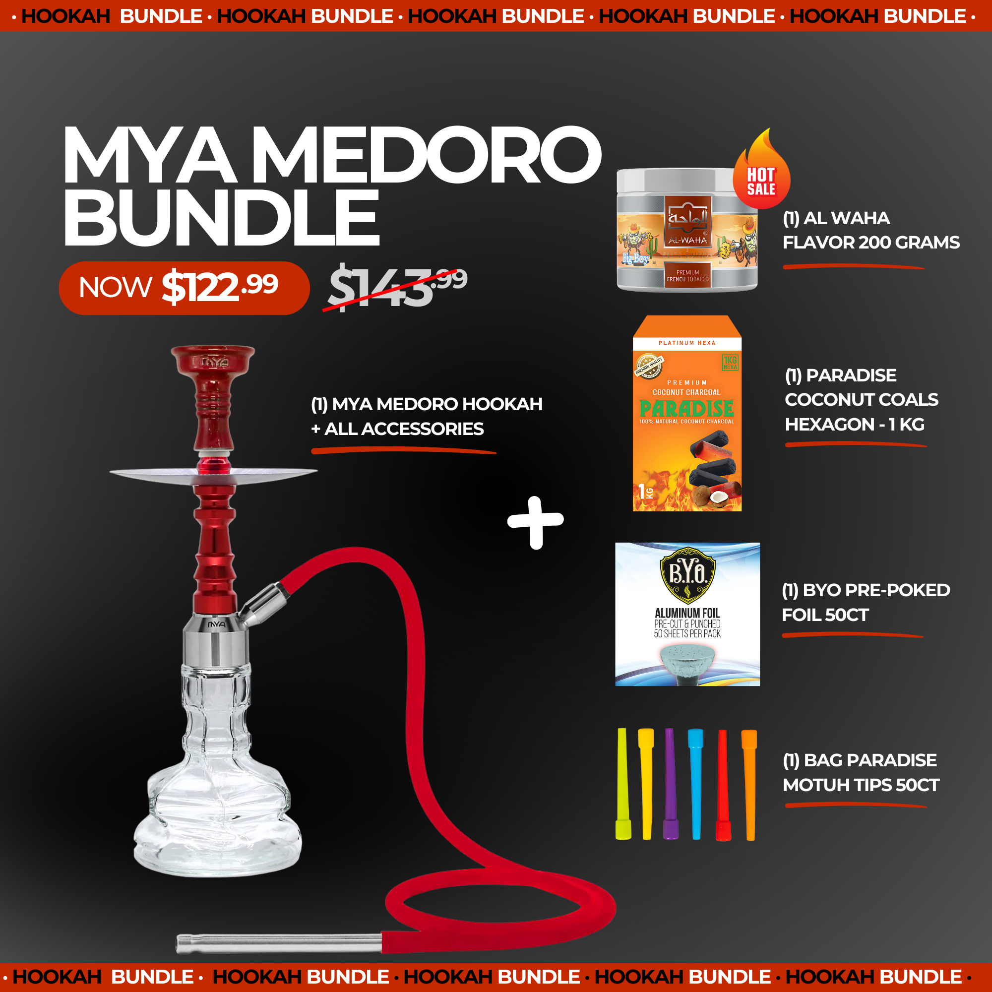 MYA Medoro Hookah Bundle