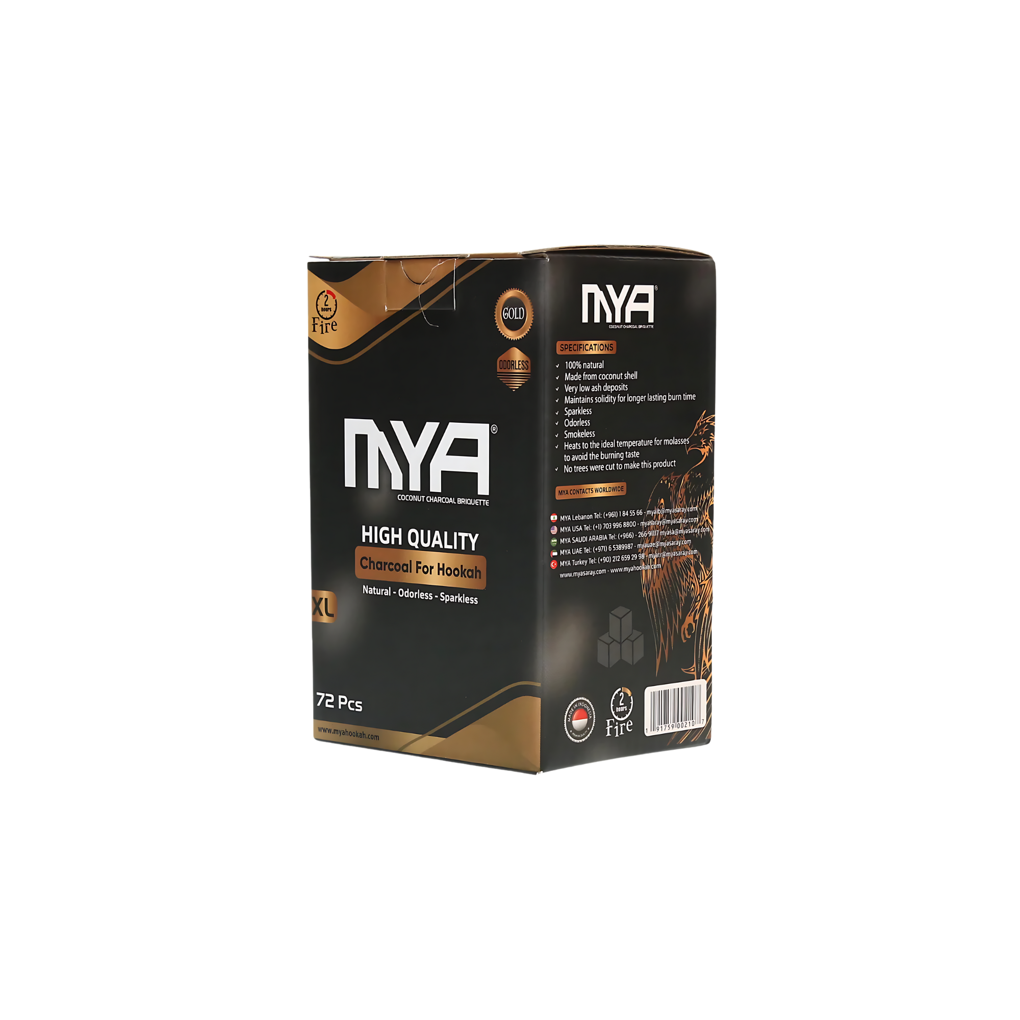 MYA Coconut Coals Gold XL | 72 Cubes