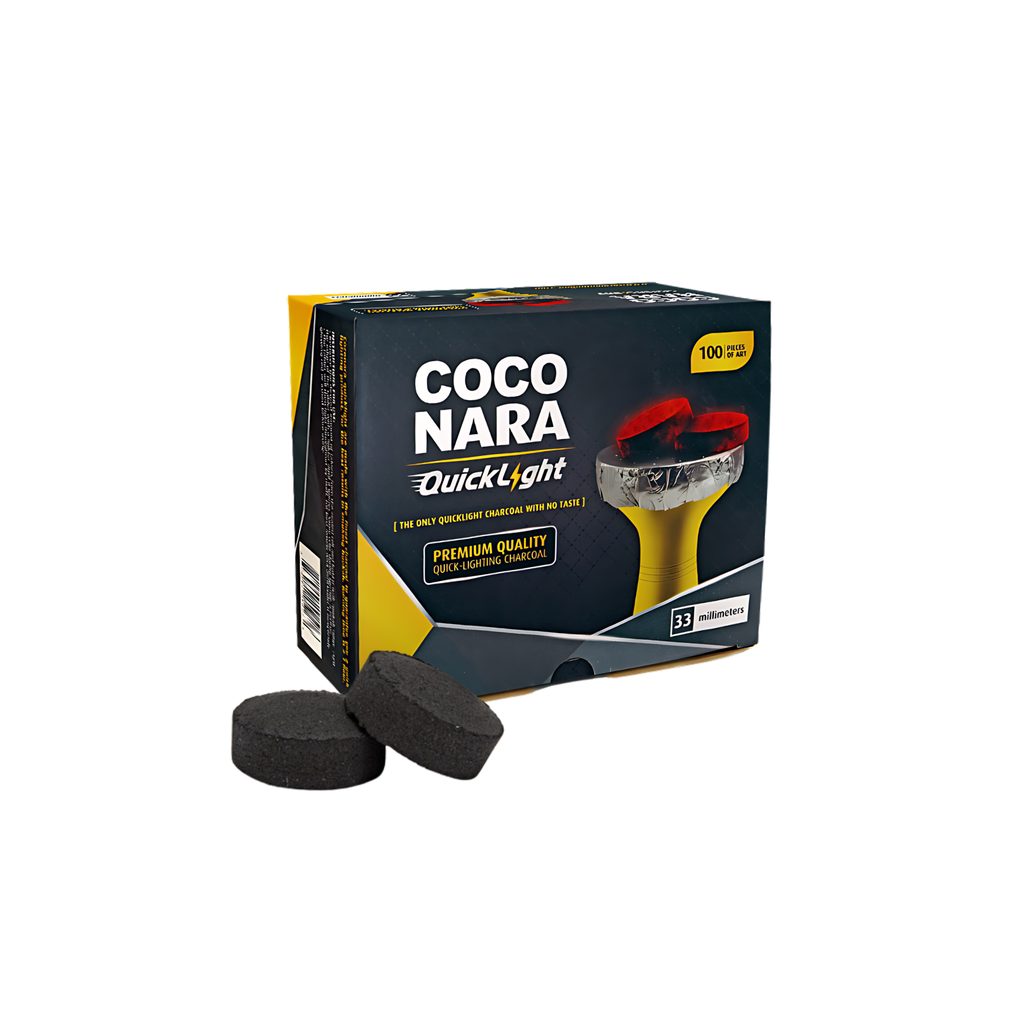 Coconara Quick Light 33mm 100ct Coals - Hookah Paradise