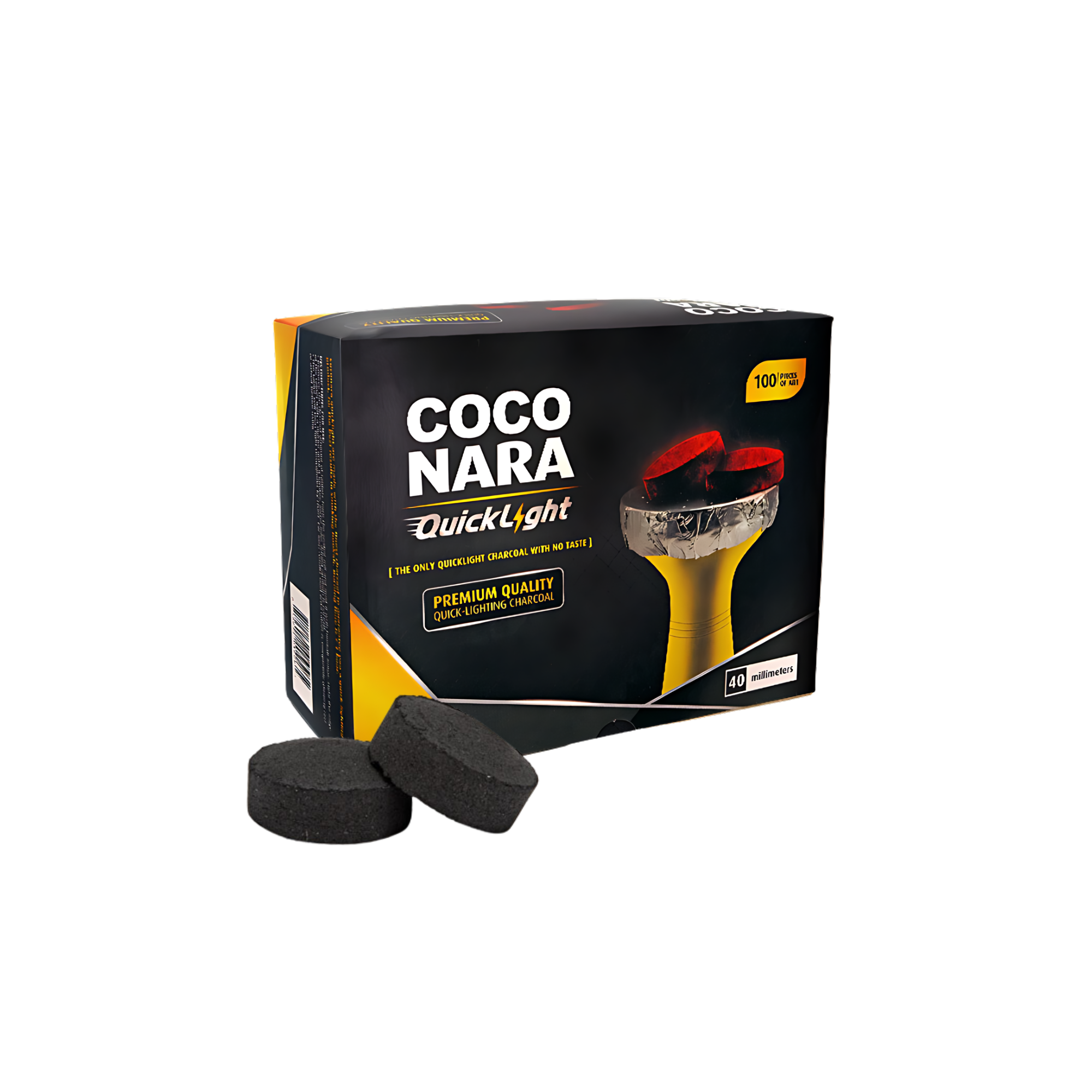 Coconara Quick Light 40mm 100ct Coals - Hookah Paradise