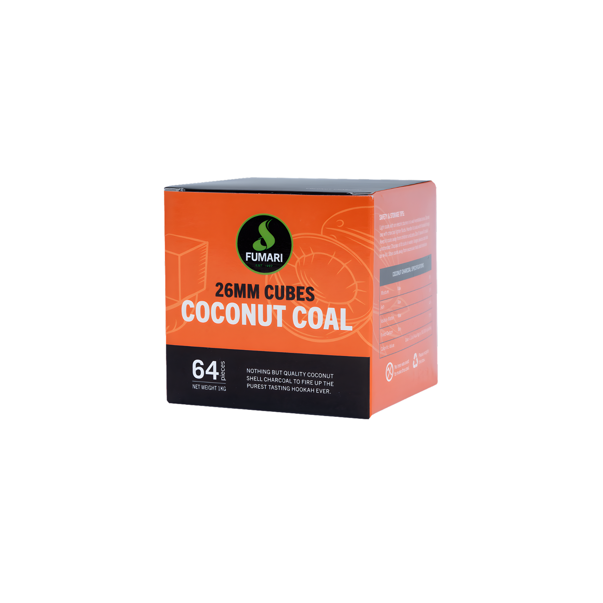 Fumari Coconut Coals | 64 Cubes 26mm
