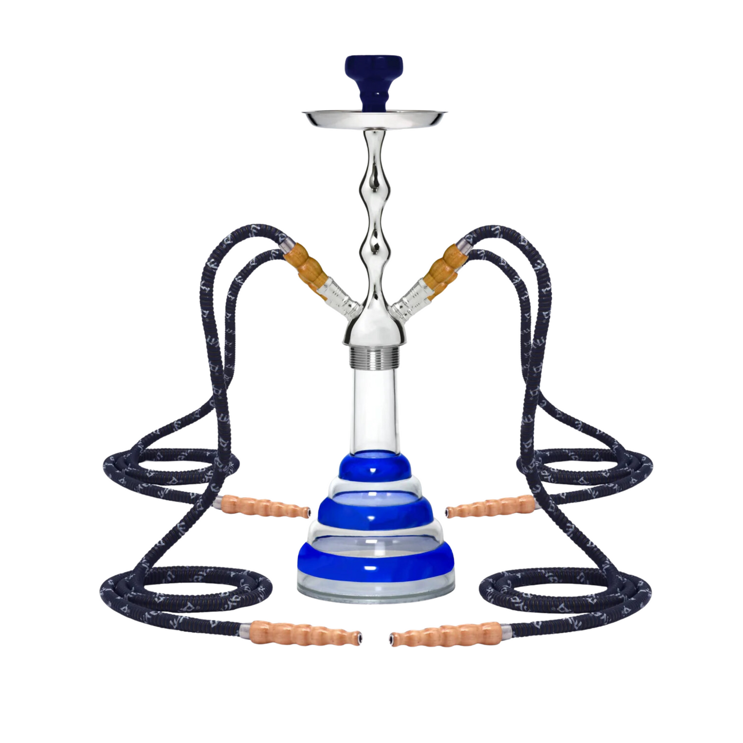 MYA Hookah Acrylic Silver - Four Hoses - Hookah Paradise