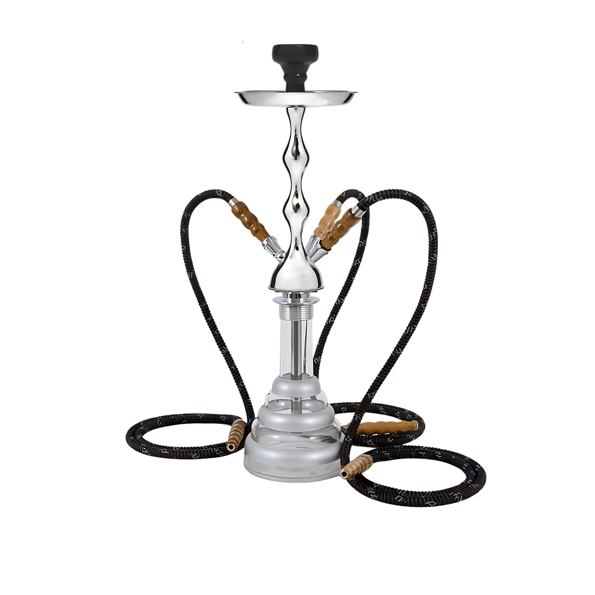 MYA Hookah Acrylic Silver - Three Hoses - Hookah Paradise